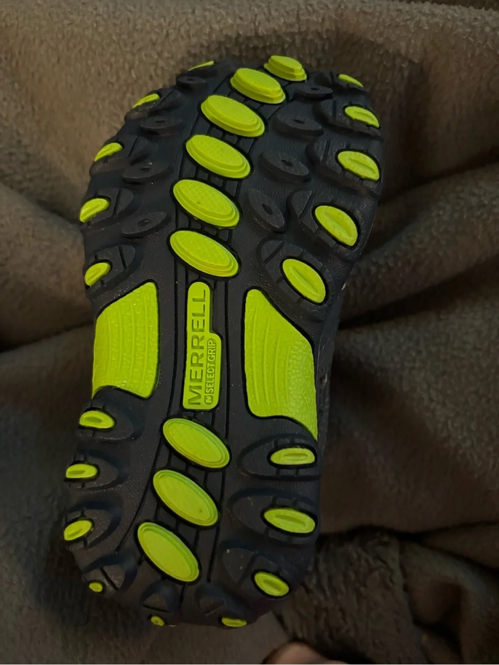 Merrell Kids Navy and Lime Trail Runner Sneakers